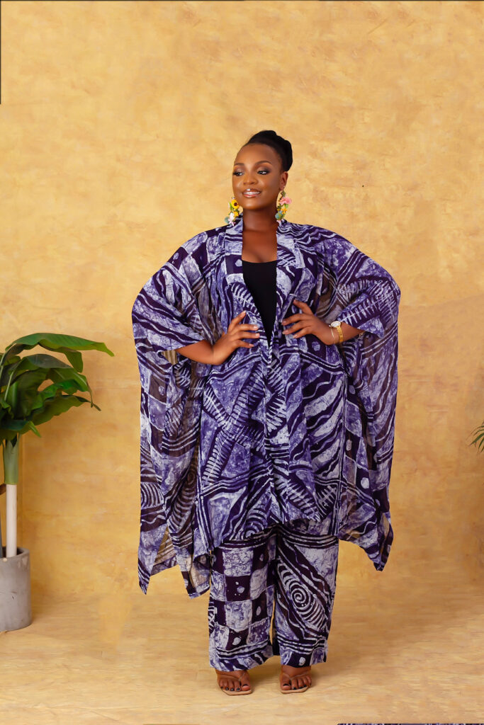 Lola Set (Adire Crepe) available for sale in Nigeria