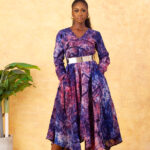 Michelle Gown (Adire Crepe) available for sale in Nigeria