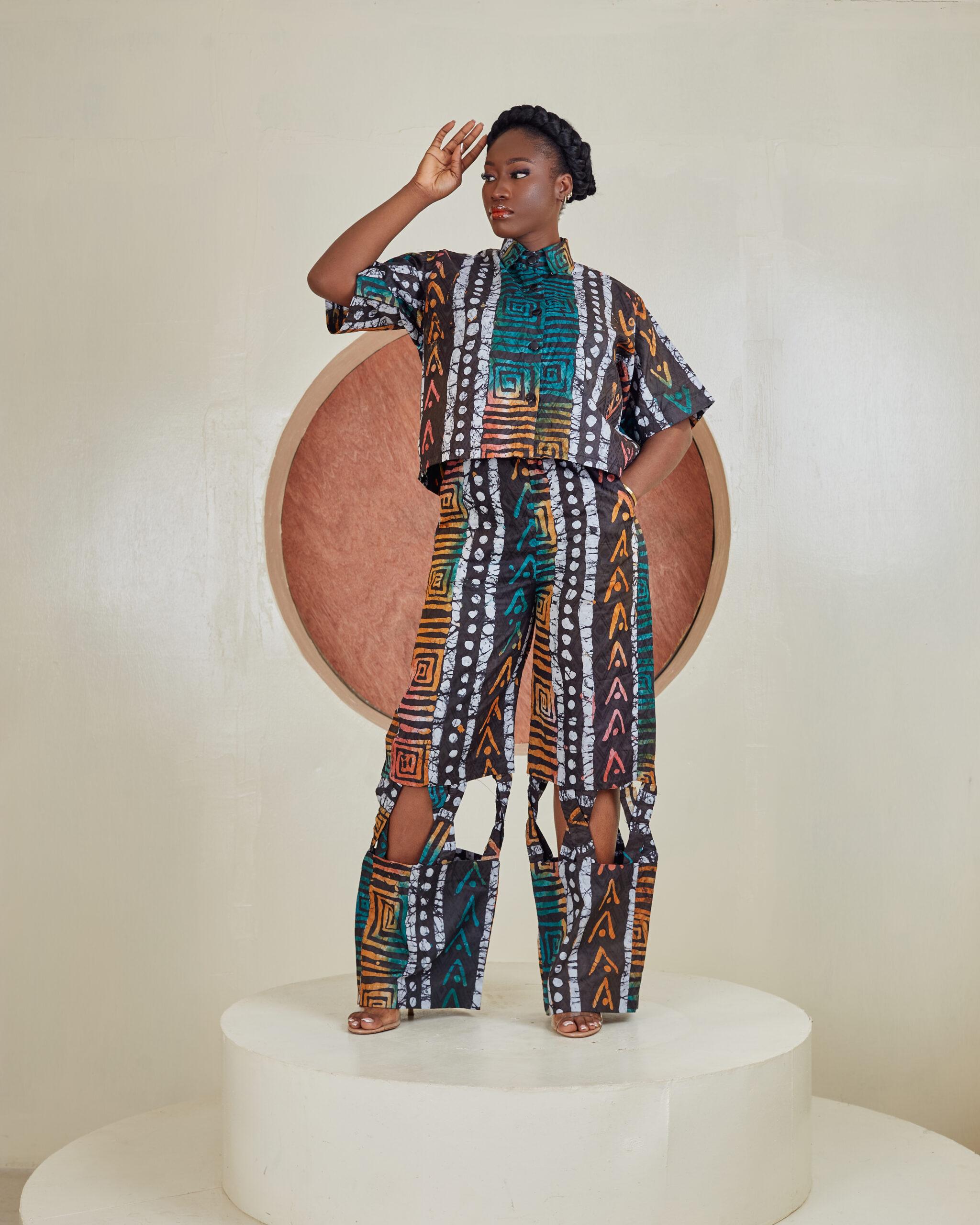 Adire Cotton Pant and Cropped Top