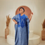 Blue Denim Boubou Available for Sale In Nigeria