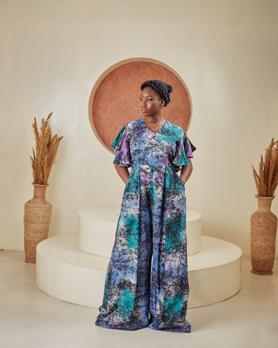 Adire Pleated Jumpsuit