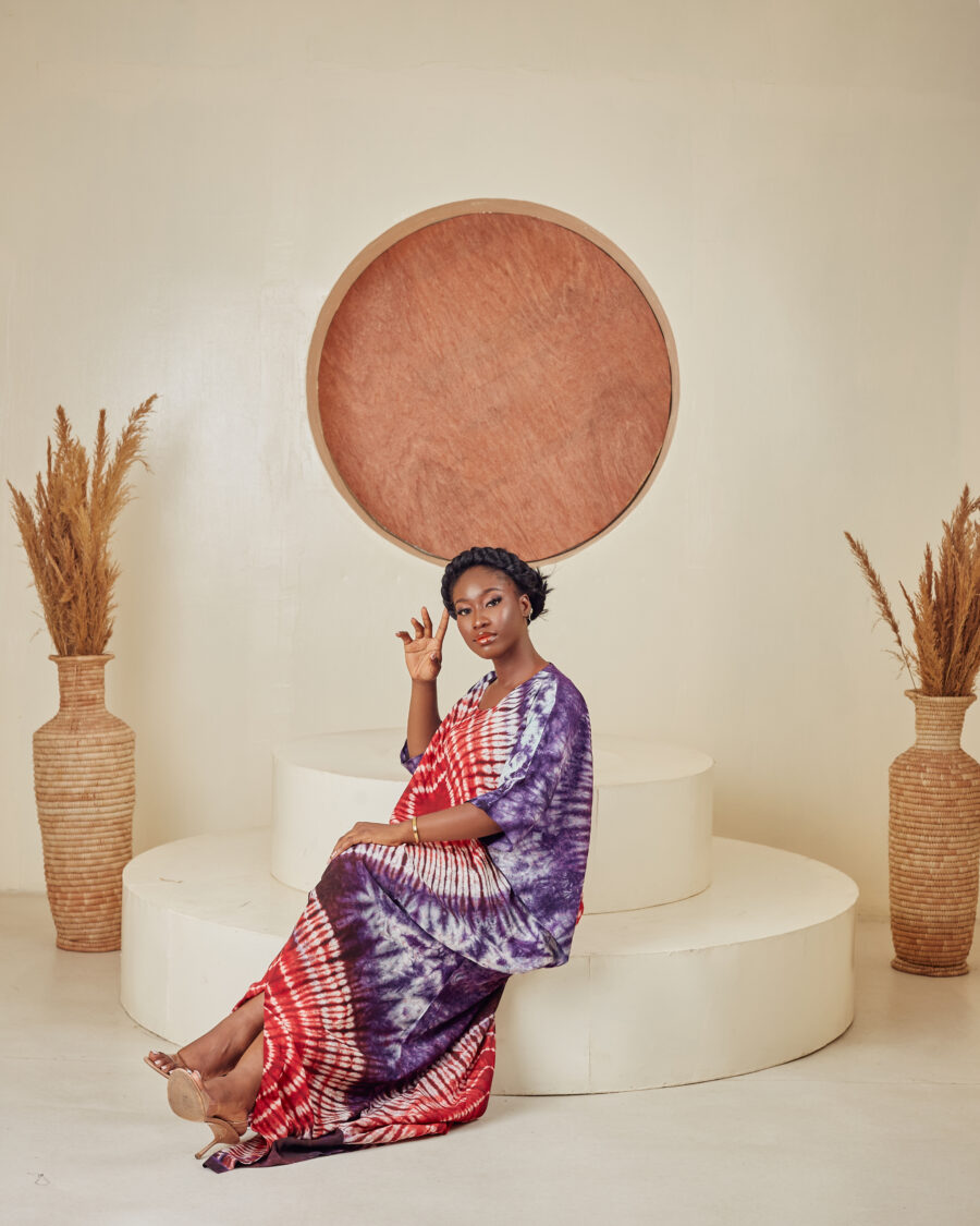 Buy Multicolored women chiffon boubou. Available in Nigeria.