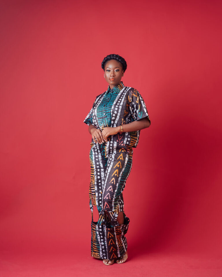 Orange Adire Outfit