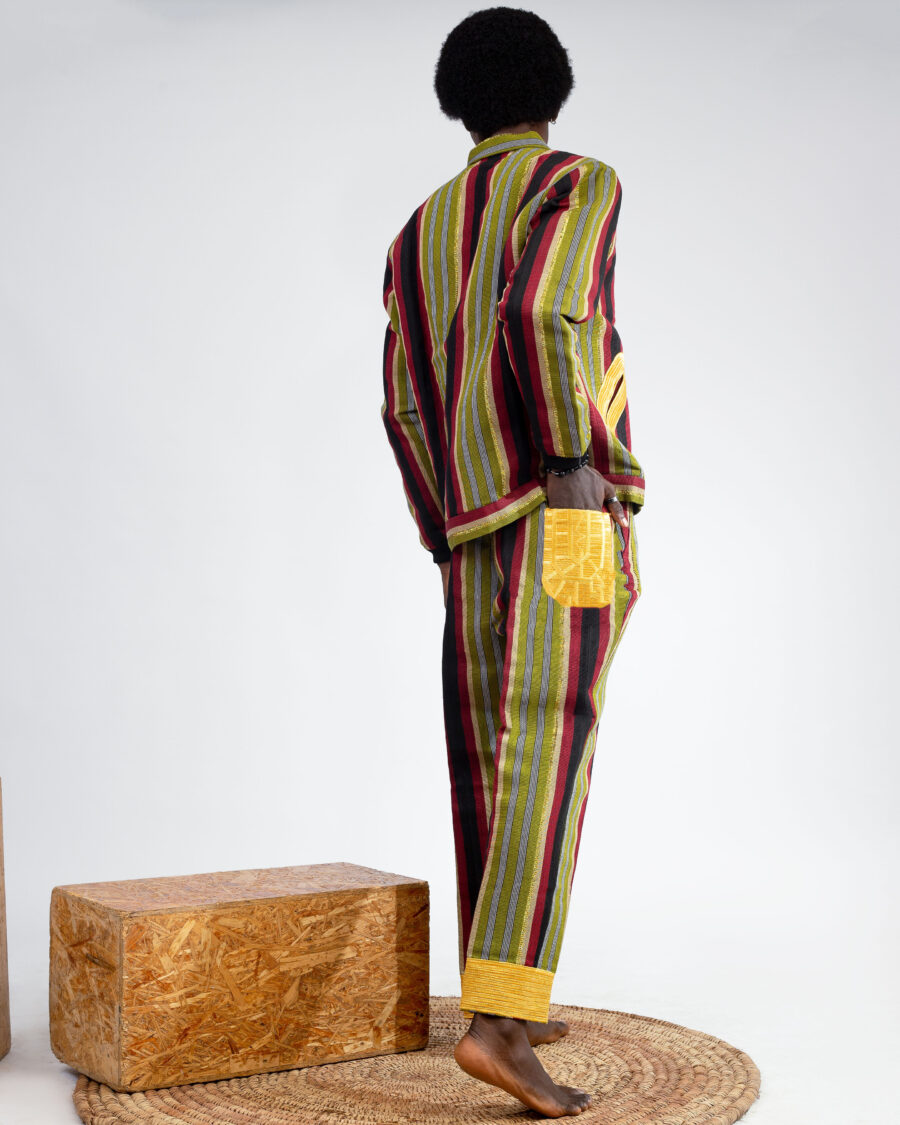 Embroidered Aso Oke Bumper Set available in Nigeria