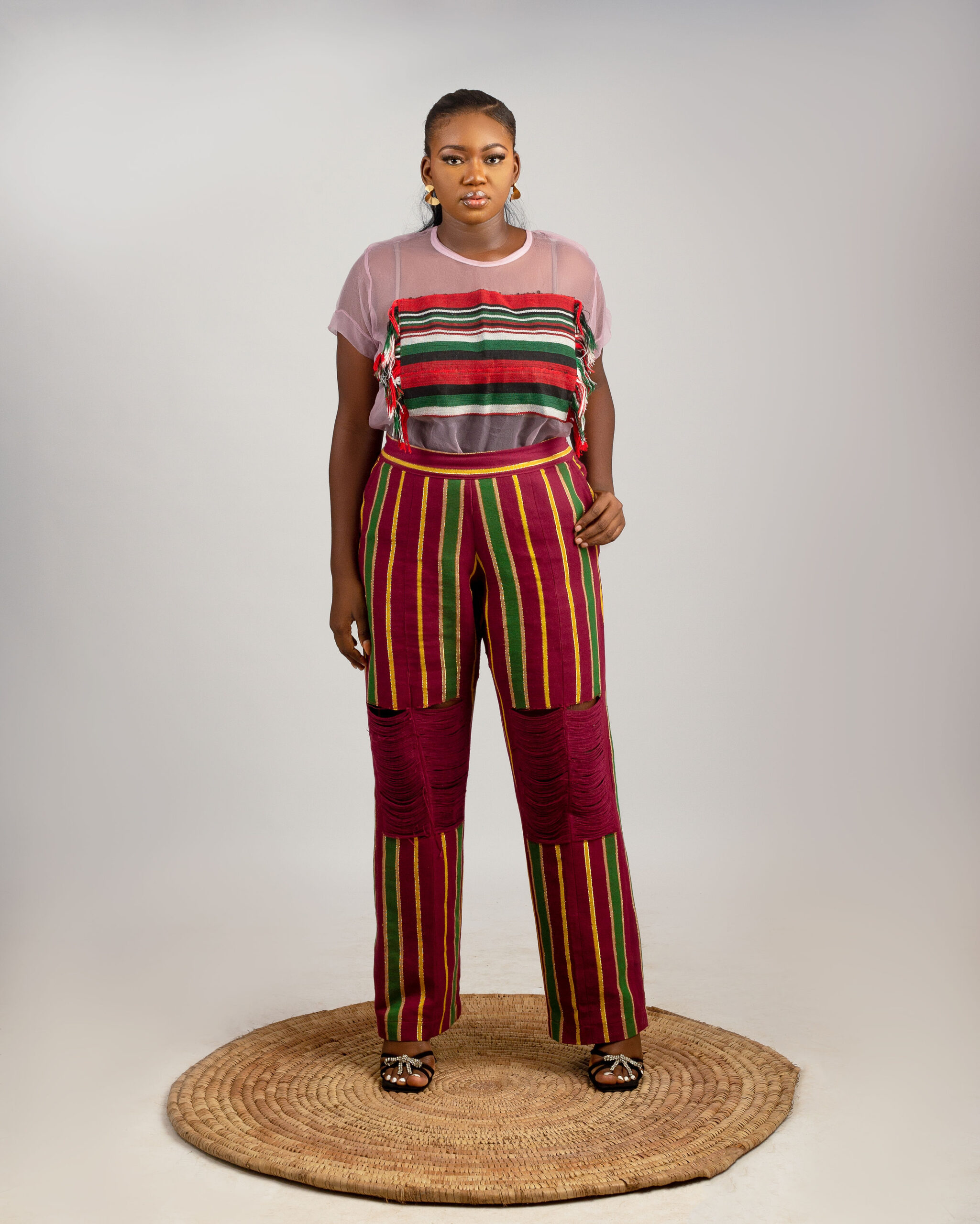 Patched Organza Aso Oke Set available for sale in Nigeria