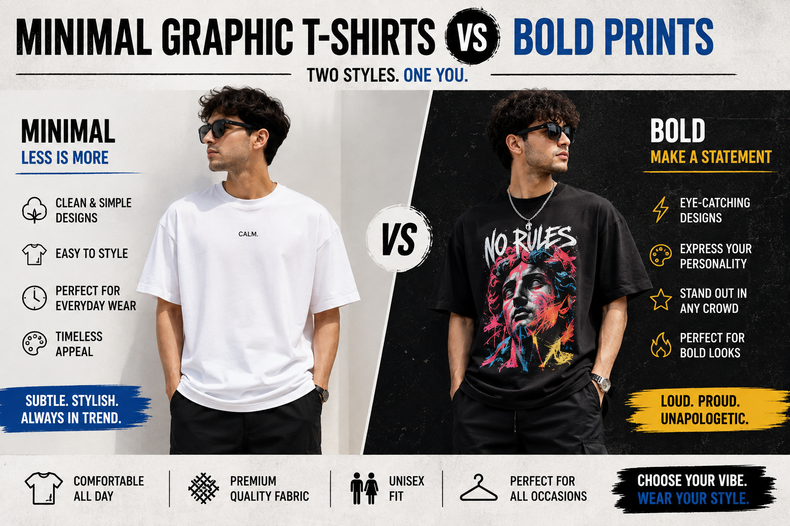 Minimal Graphic T-Shirts vs Bold Prints